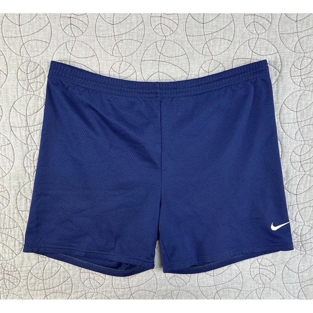 Nike Athletic Shorts Navy Blue Vintage 90s Mesh 5